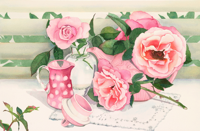 Pink Treasures: Roses & Teapots