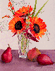 Red Sunflowers & Pears